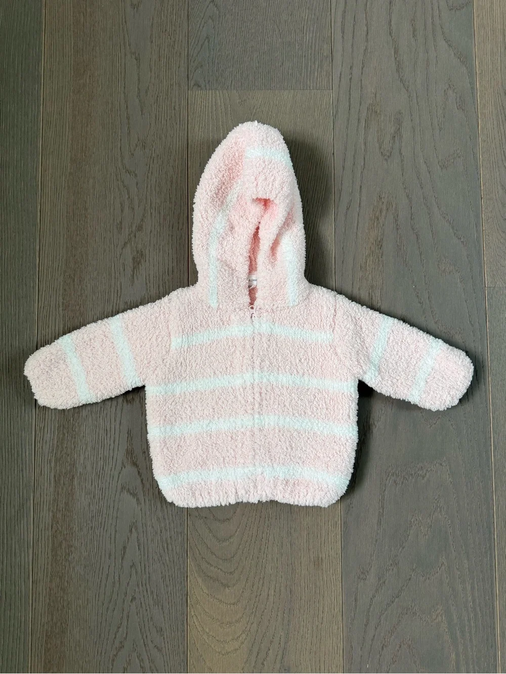 Pretty Pink & Ivory Stripe Hooded Jacket